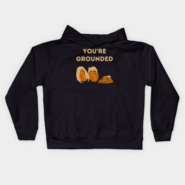 You're Grounded Funny Coffee Pun Kids Hoodie by Caregiverology